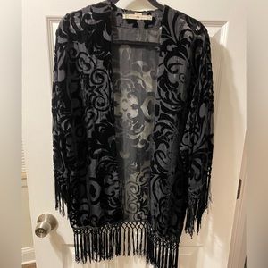 Black velvet kimono with tassels!